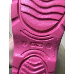 Crocs crocband Jaunt regenlaars roze maat J1 (32-33)