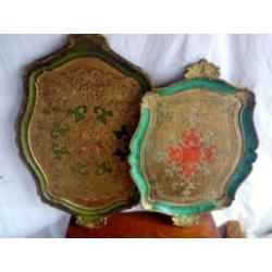 Vintage decoratieve dranken lade Florentijnse lade.(2 stuks)
