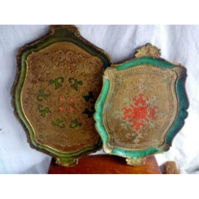 Vintage decoratieve dranken lade Florentijnse lade.(2 stuks)