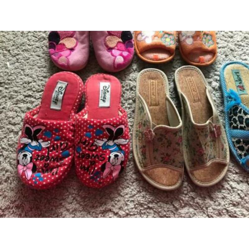 5 paar meisjes pantoffels huisschoenen maten 32 33 34 35 36