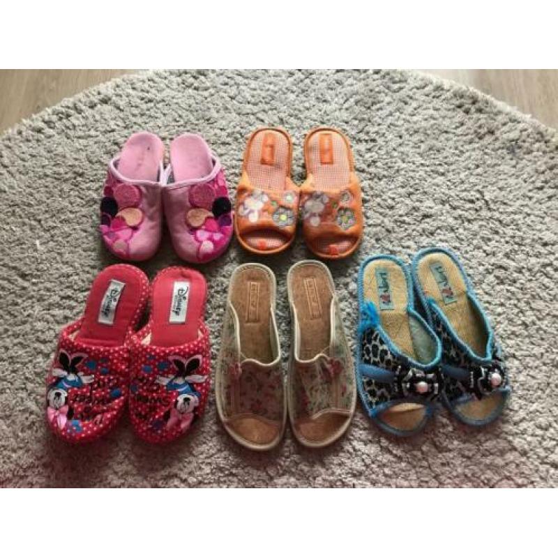 5 paar meisjes pantoffels huisschoenen maten 32 33 34 35 36