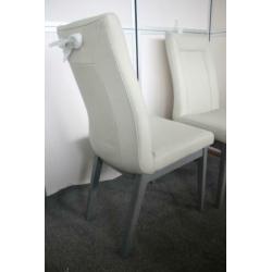 Twee Nieuwe Eetkamerstoelen Grijze Poten Wit Sky + Handvat