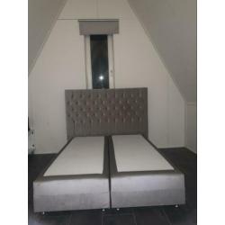 Boxspring suede taupe