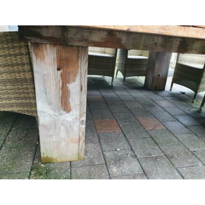 Zware steigerhouten tuintafel 2.00x2.00. ZONDER STOELEN
