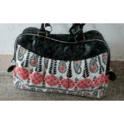 grote shopper tas rood + zwart