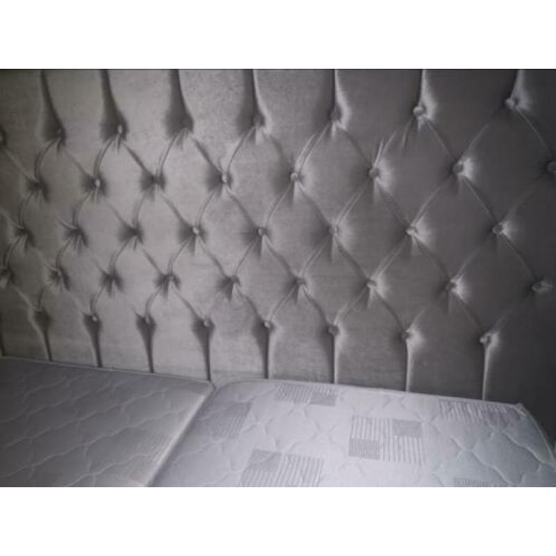 Boxspring suede taupe