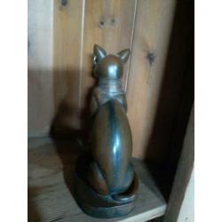 Mooi vintage beeld van Egyptische kat poes brons kleur