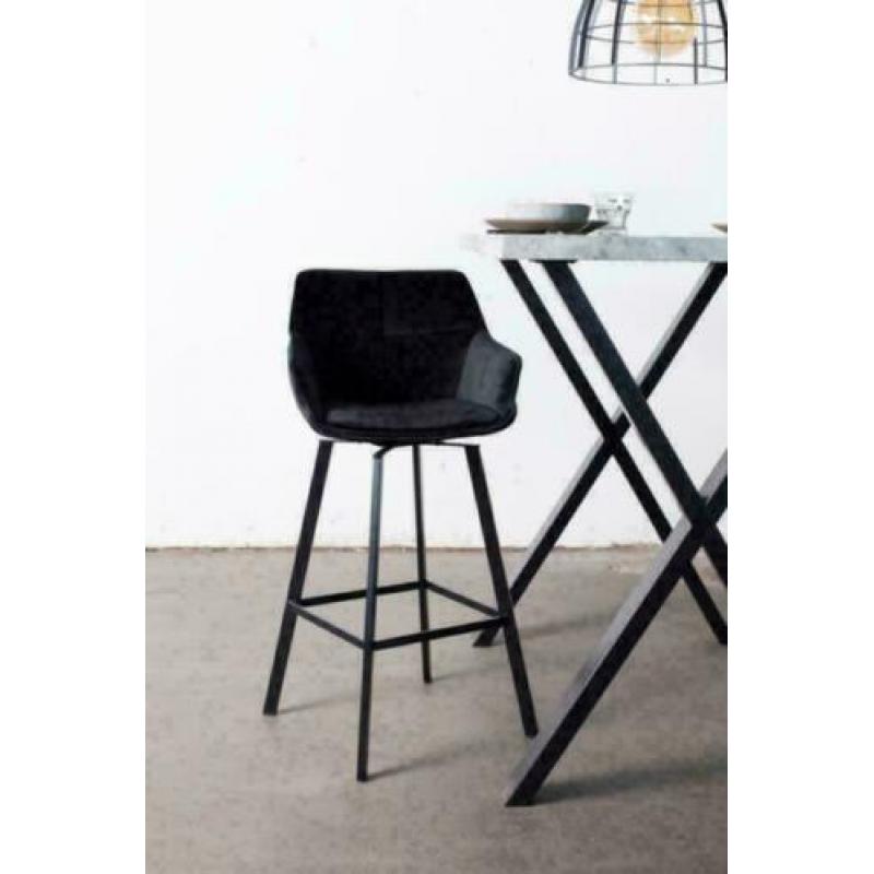 Barkruk Shannon Velvet Black - Giga Meubel