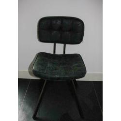 Vintage Eetkamerstoelen SoHome Wax PU zwart / grijs