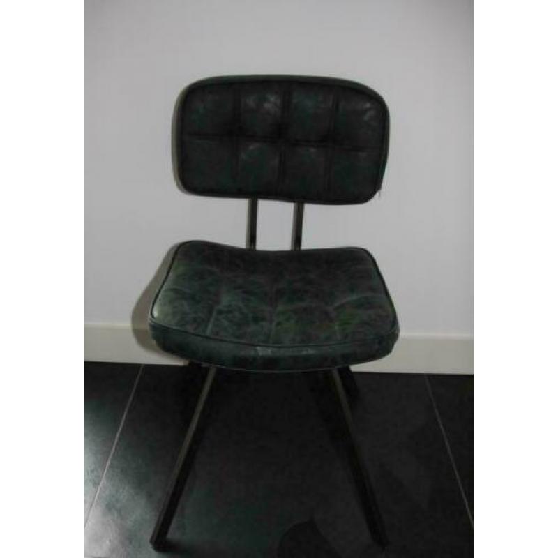 Vintage Eetkamerstoelen SoHome Wax PU zwart / grijs