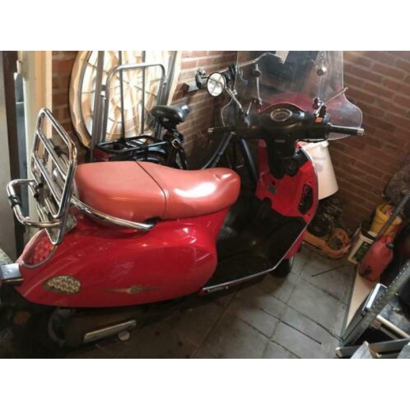 Retro scooter blauw kenteken