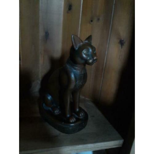 Mooi vintage beeld van Egyptische kat poes brons kleur