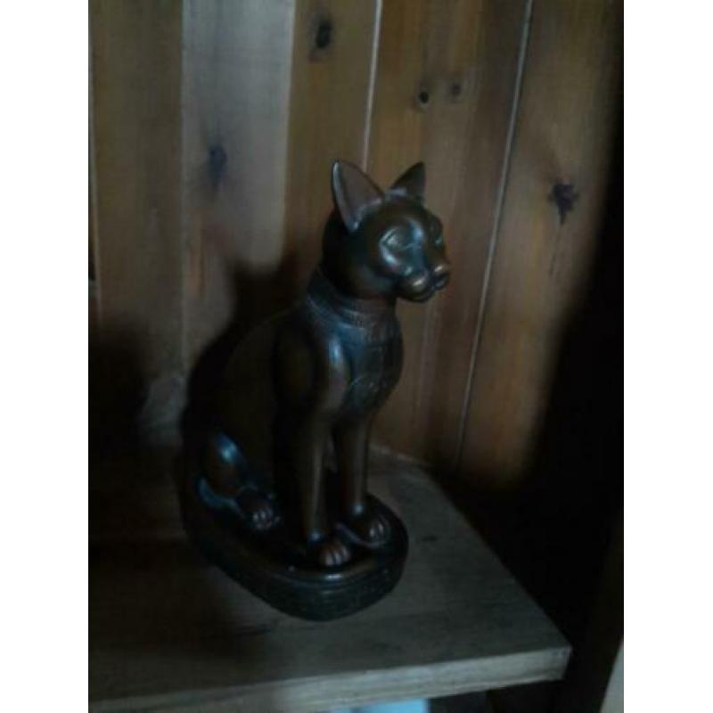 Mooi vintage beeld van Egyptische kat poes brons kleur