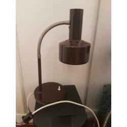 seventies bruine retro vintage lamp bureaulamp
