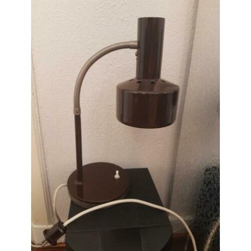 seventies bruine retro vintage lamp bureaulamp