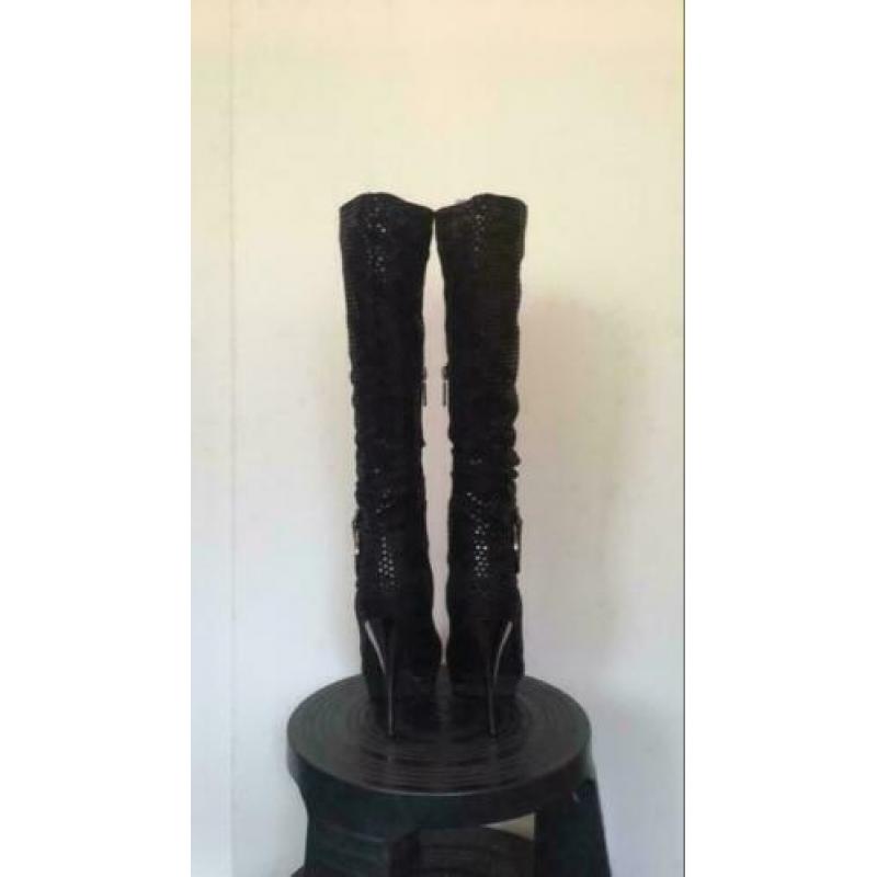 Glitterlaars zwart maat 38, nieuw