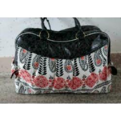grote shopper tas rood + zwart
