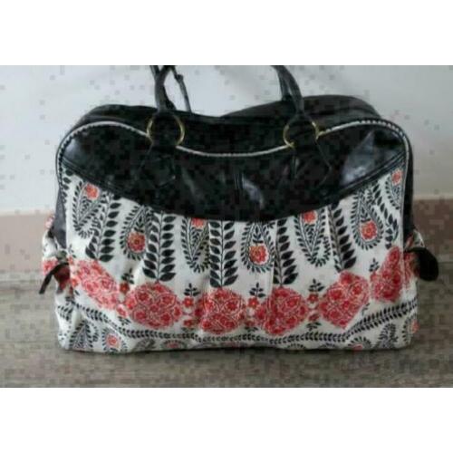 grote shopper tas rood + zwart
