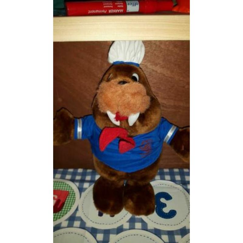 Mascotte Dolfinarium Harderwijk Walrus knuffel 30 cm