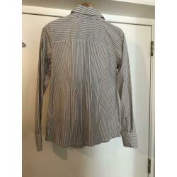 STING Cotton Club stretch blouse bruin wit streep 42/44 xl