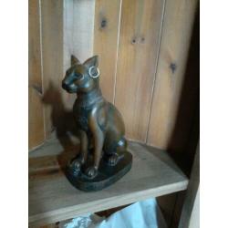 Mooi vintage beeld van Egyptische kat poes brons kleur