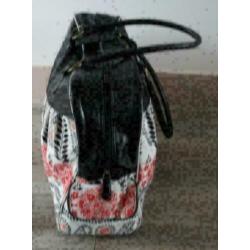 grote shopper tas rood + zwart