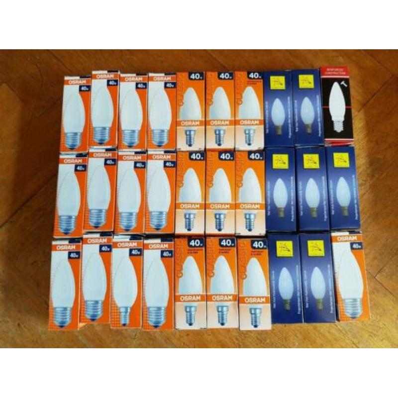 Partij gloeilampen - meer dan 100 stuks, 100W, 150W en meer