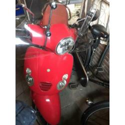 Retro scooter blauw kenteken