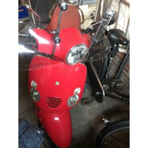 Retro scooter blauw kenteken