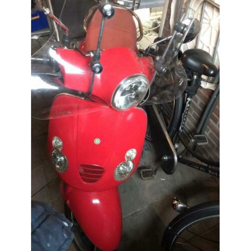 Retro scooter blauw kenteken