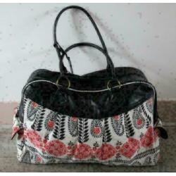 grote shopper tas rood + zwart