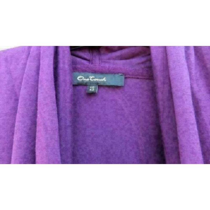 ONE TOUCH cerise stretch stel top/vest met studs mt 42