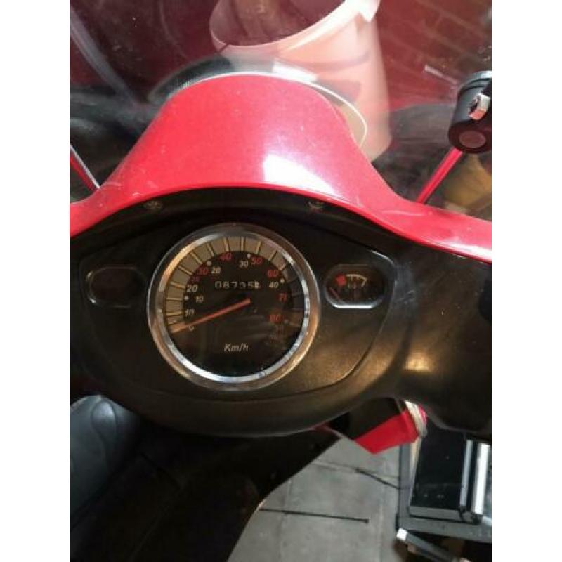 Retro scooter blauw kenteken