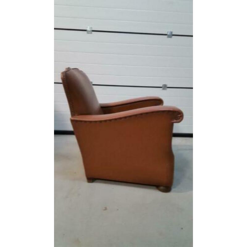 Bruin leren fauteuil