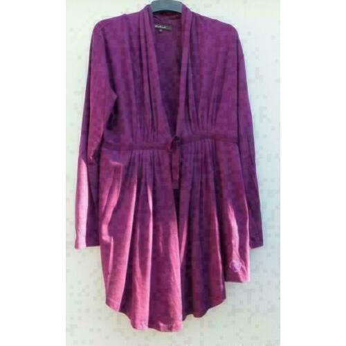 ONE TOUCH cerise stretch stel top/vest met studs mt 42