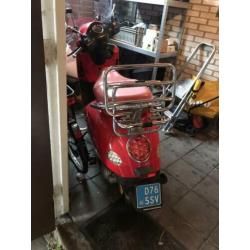 Retro scooter blauw kenteken