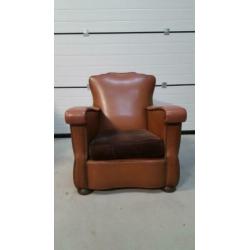 Bruin leren fauteuil