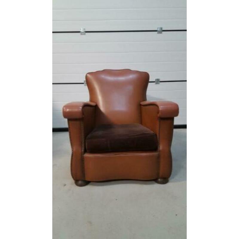 Bruin leren fauteuil