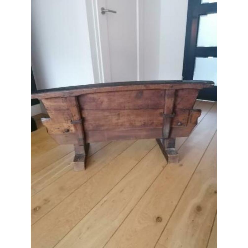 vintage oud klepbankje voor kinderen