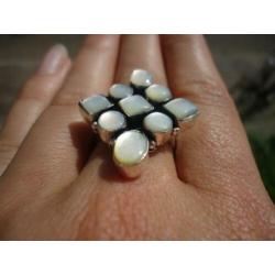 925 zilver / zilveren ring met parelmoer maat 18,5 - Vanoli