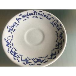 Stavangerflint kop en schotel blauw wit