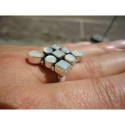 925 zilver / zilveren ring met parelmoer maat 18,5 - Vanoli