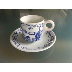 Stavangerflint kop en schotel blauw wit