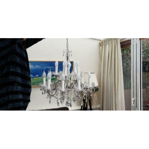 Kroonluchter 15 lamps met kristal