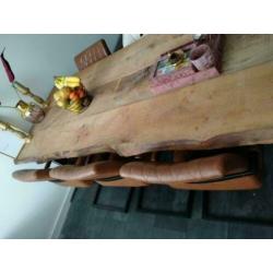 Eettafel boomstam hout industrieel