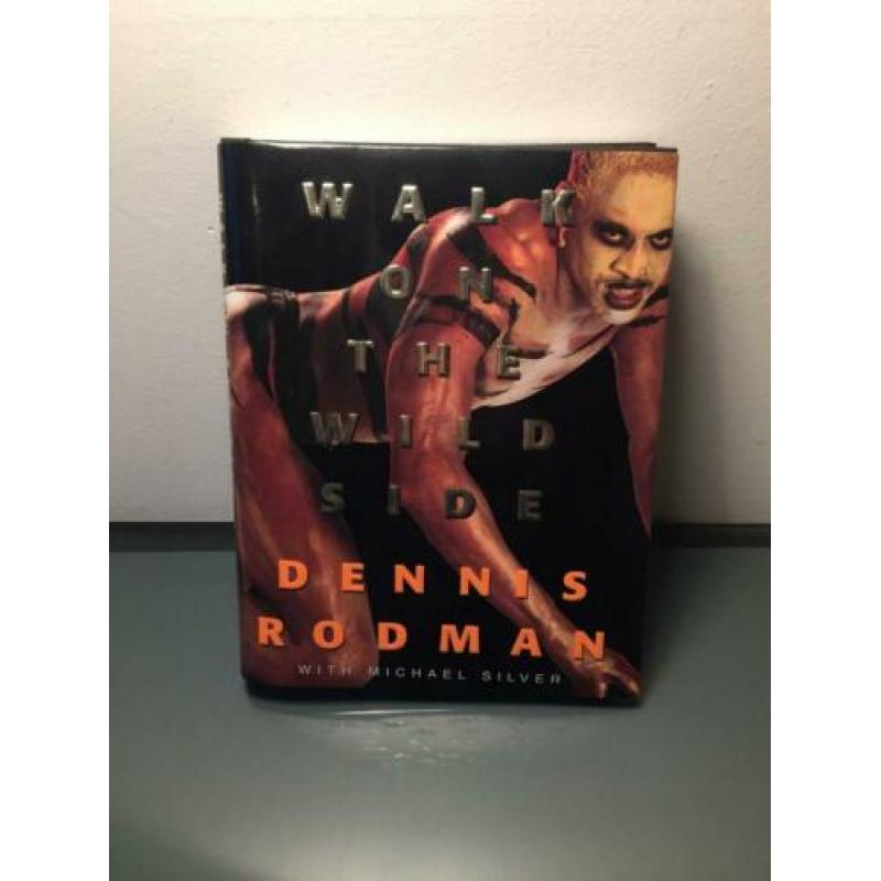 Dennis Rodman gesigneerd boek - Walk on the Wild side. NBA.