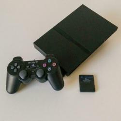 PS2 Slim Zwart of Zilver met controller en memorycard