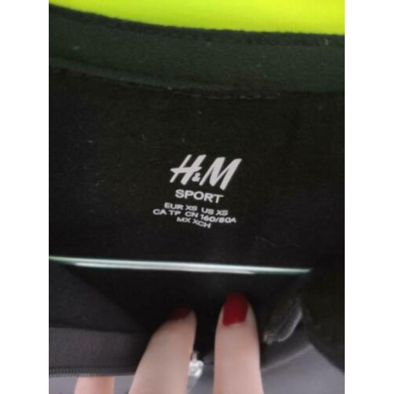 H&M sport shirt reflecterend zwart XS 34 zgan