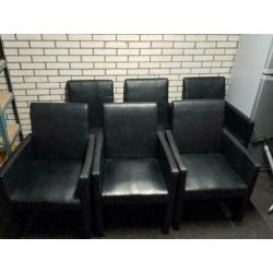 Verrijdbare leren eetkamer stoelen