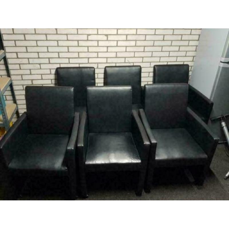 Verrijdbare leren eetkamer stoelen